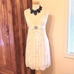 BCBG MAX AZRIA Silk Waterfall Ruffle Cocktail Dress